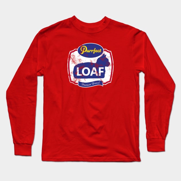 Purrfect Loaf Premium Bread - distressed version Long Sleeve T-Shirt by CCDesign